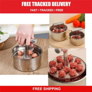 Manual Stainless Steel Meatball Maker Mold 6 or 12 Hole Kitchen Press